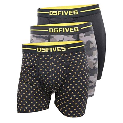 D555 SYLVESTER 3 PACK COTTON STRETCH PRINTED BOXER SHORTS