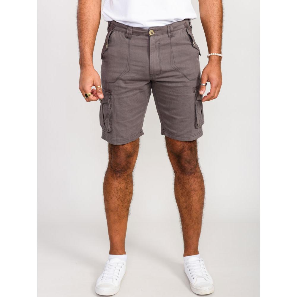 D555 MELTON CASUAL COTTON CARGO SHORTS KHAKI
