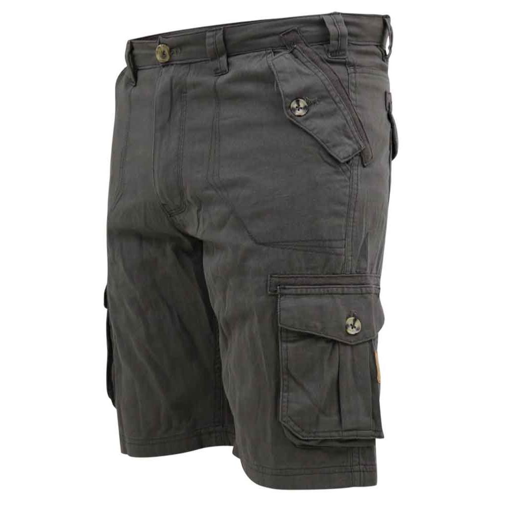 D555 MELTON CASUAL COTTON CARGO SHORTS KHAKI