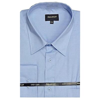 METAPHOR LONG SLEEVE PLAIN SHIRT BLUE
