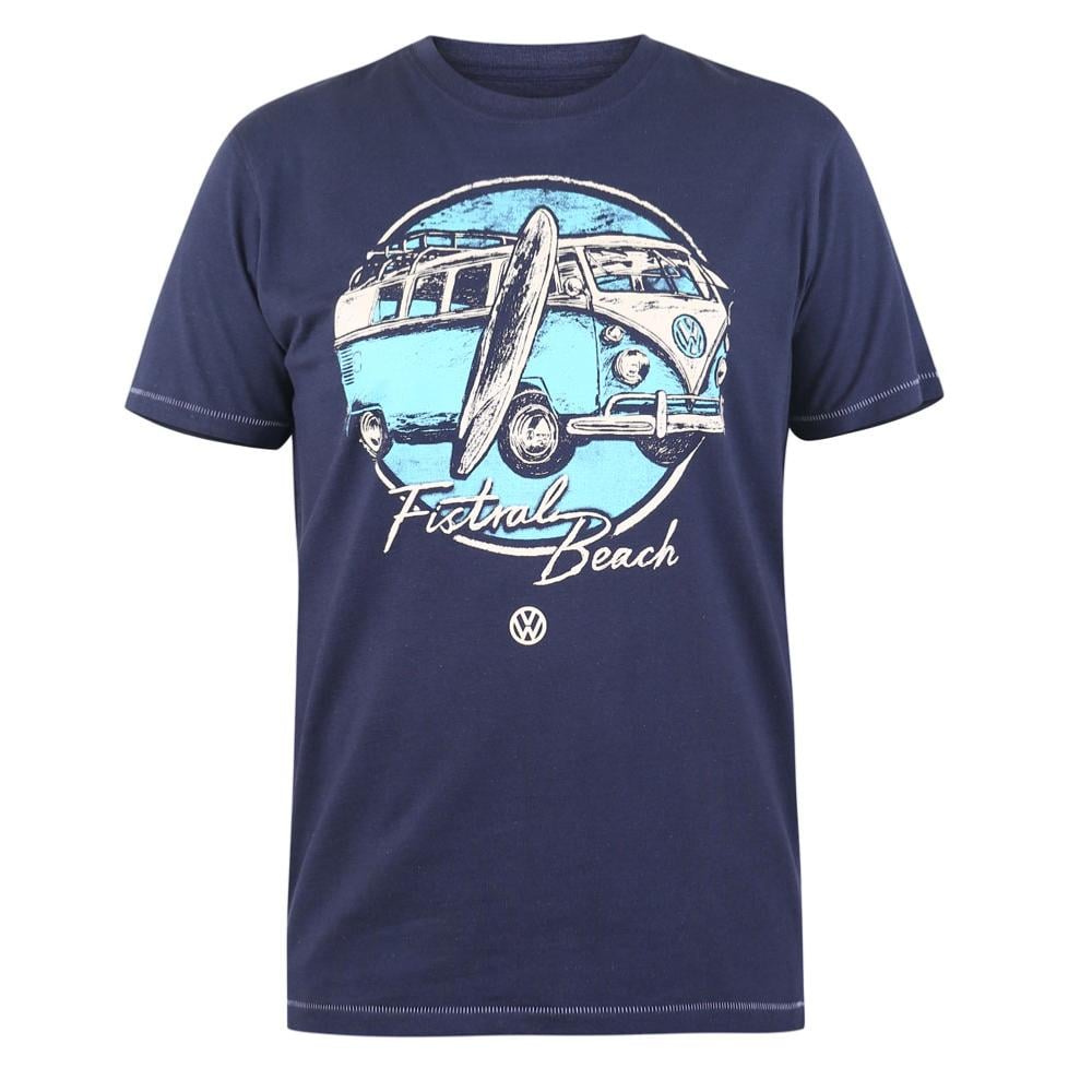 D555 WINTERTON OFFICIAL LICENSED VW CAMPERVAN TEE SHIRT NAVY