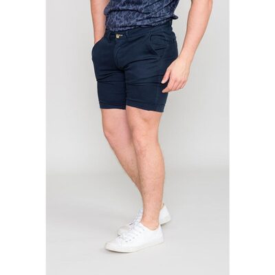 D555 BASILDON BIG MENS COTTON STRETCH CHINO SHORTS NAVY