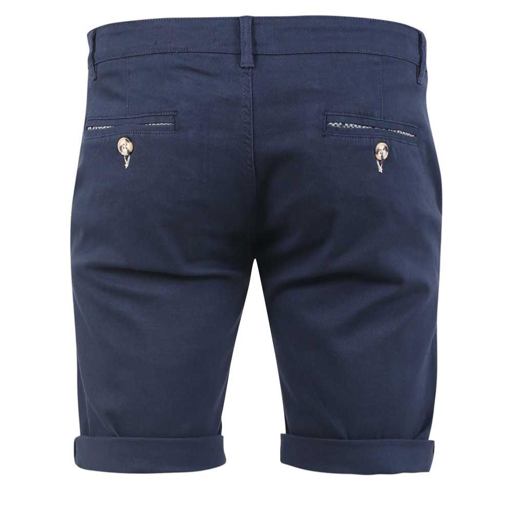 D555 BASILDON BIG MENS COTTON STRETCH CHINO SHORTS NAVY