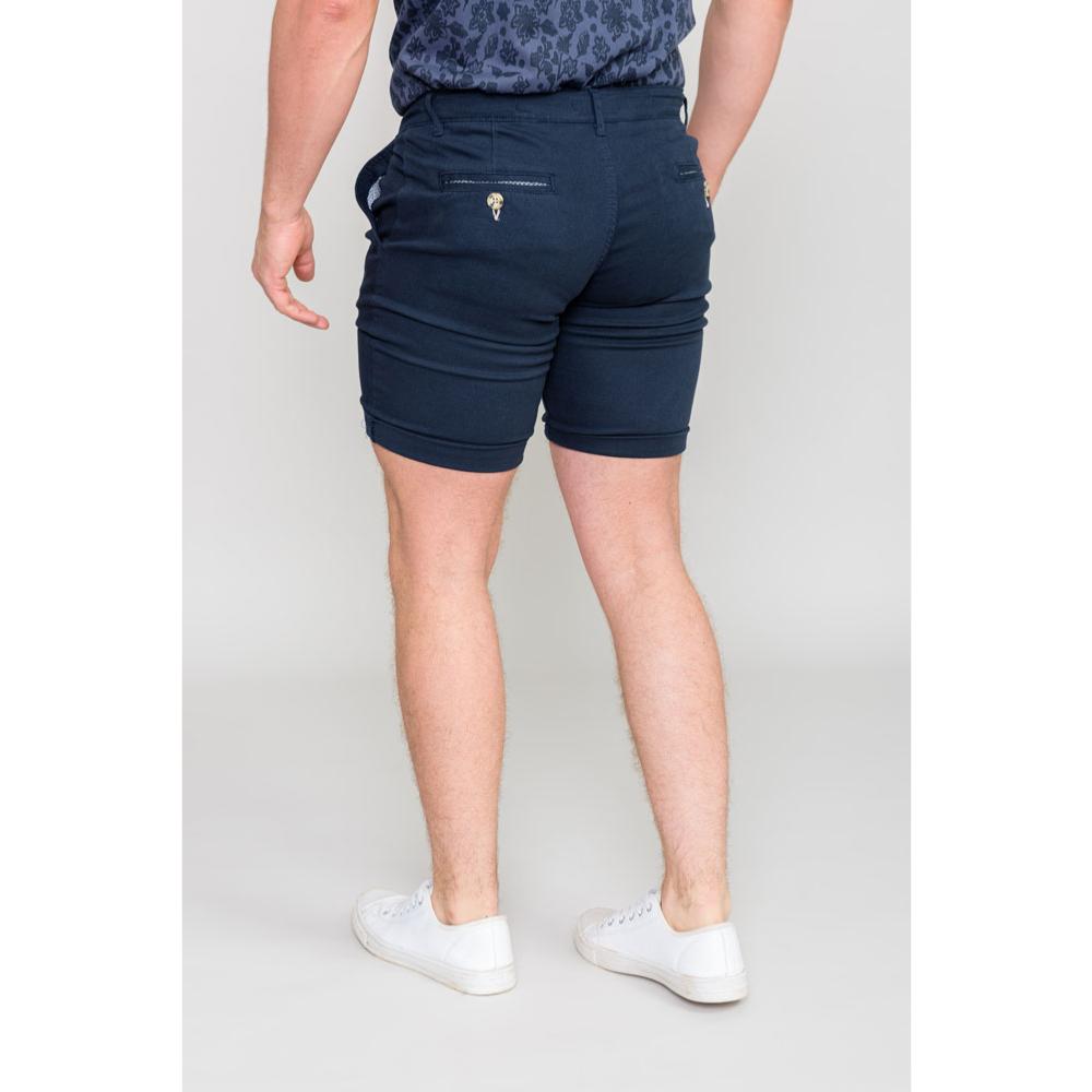 D555 BASILDON BIG MENS COTTON STRETCH CHINO SHORTS NAVY