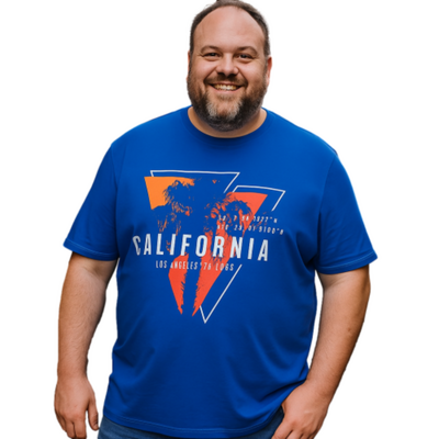KAM CALIFORNIA PRINT TEE BLUE