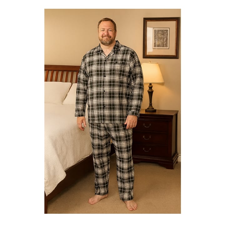 KINGS CLUB WARM BRUSHED COTTON CHECK PYJAMAS