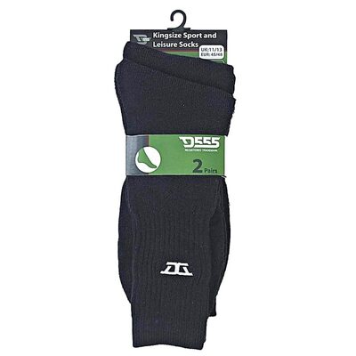 D555 Logan Big Mans 2 Pack Sports and leisure Sock Black