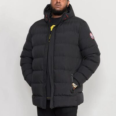 D555 GROVE QUILTED PARKER WINTER JACKET BLACK