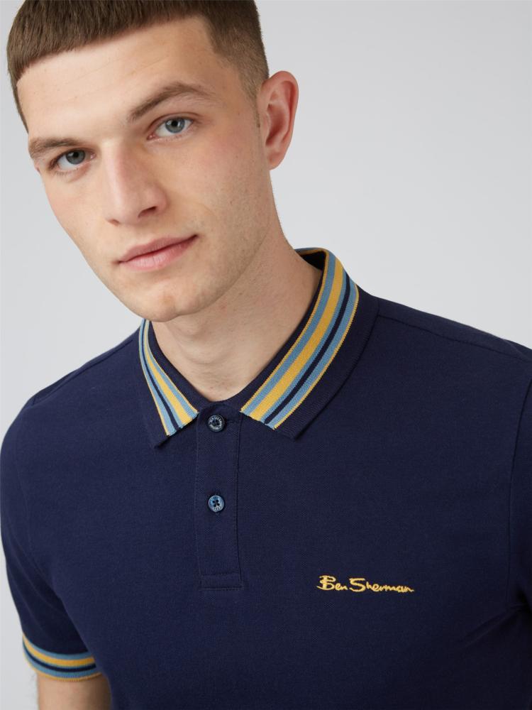 BEN SHERMAN HOUSE COLLAR POLO SHIRT MARINE