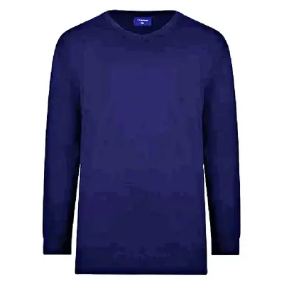ESPIONAGE COTTON VEE NECK PULLOVER NAVY