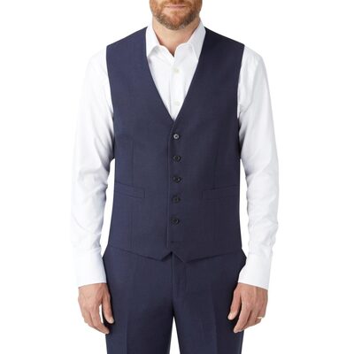 SKOPES HARCOURT BIG MANS TEXTURED WAISTCOAT NAVY
