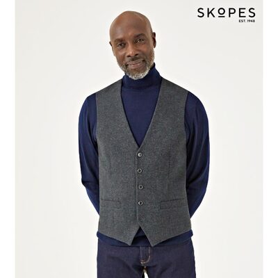 SKOPES RUTHIN WOOL BLEND WAISTCOAT TEAL