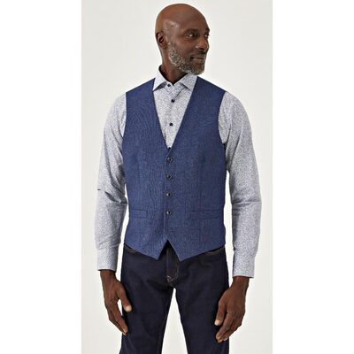 SKOPES RUTHIN WOOL BLEND WAISTCOAT BLUE