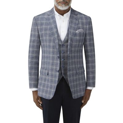 SKOPES SYRACUSE LUXURY COLLECTION LINEN / WOOL CHECK SPORTS JACKET