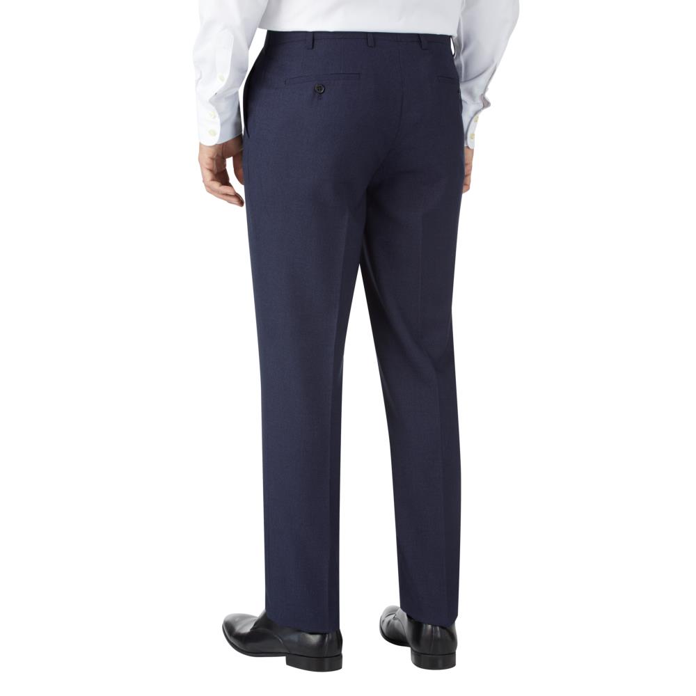 SKOPES HARCOURT TEXTURED TWEED EFFECT TROUSERS NAVY