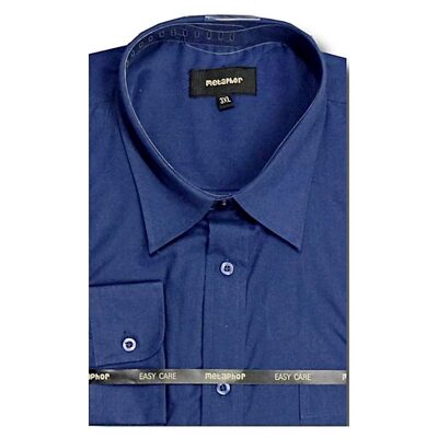 METAPHOR LONG SLEEVE PLAIN SHIRT NAVY