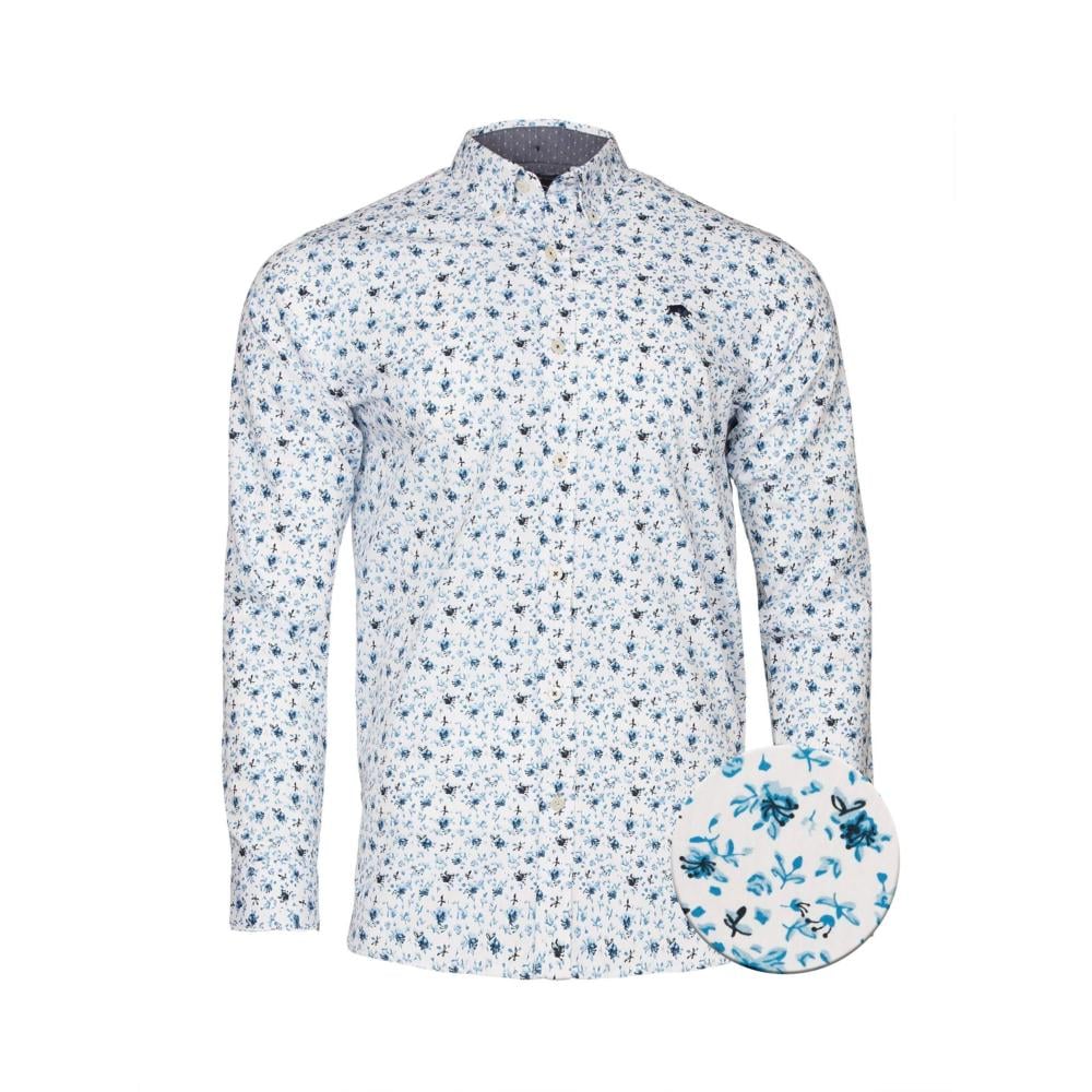 RAGING BULL LONG SLEEVE BLOSSOM PRINT SHIRT WHITE 4XL