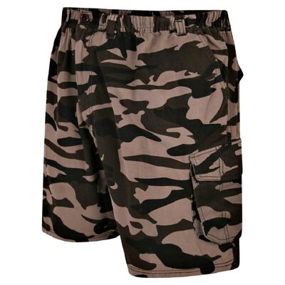 ESPIONAGE COTTON CANVAS CARGO SHORTS CAMO