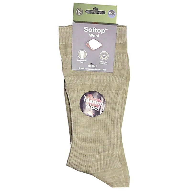 HJ HALL Extra Large Original Soft Top Wool Sock Oatmeal HJ90