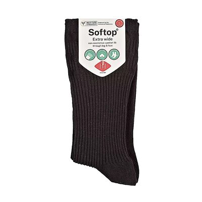 n stock in 11/13 and 13/15 Big Sizes HJ HALL Extra Wide Cotton Soft Top Sock BLACK HJ191