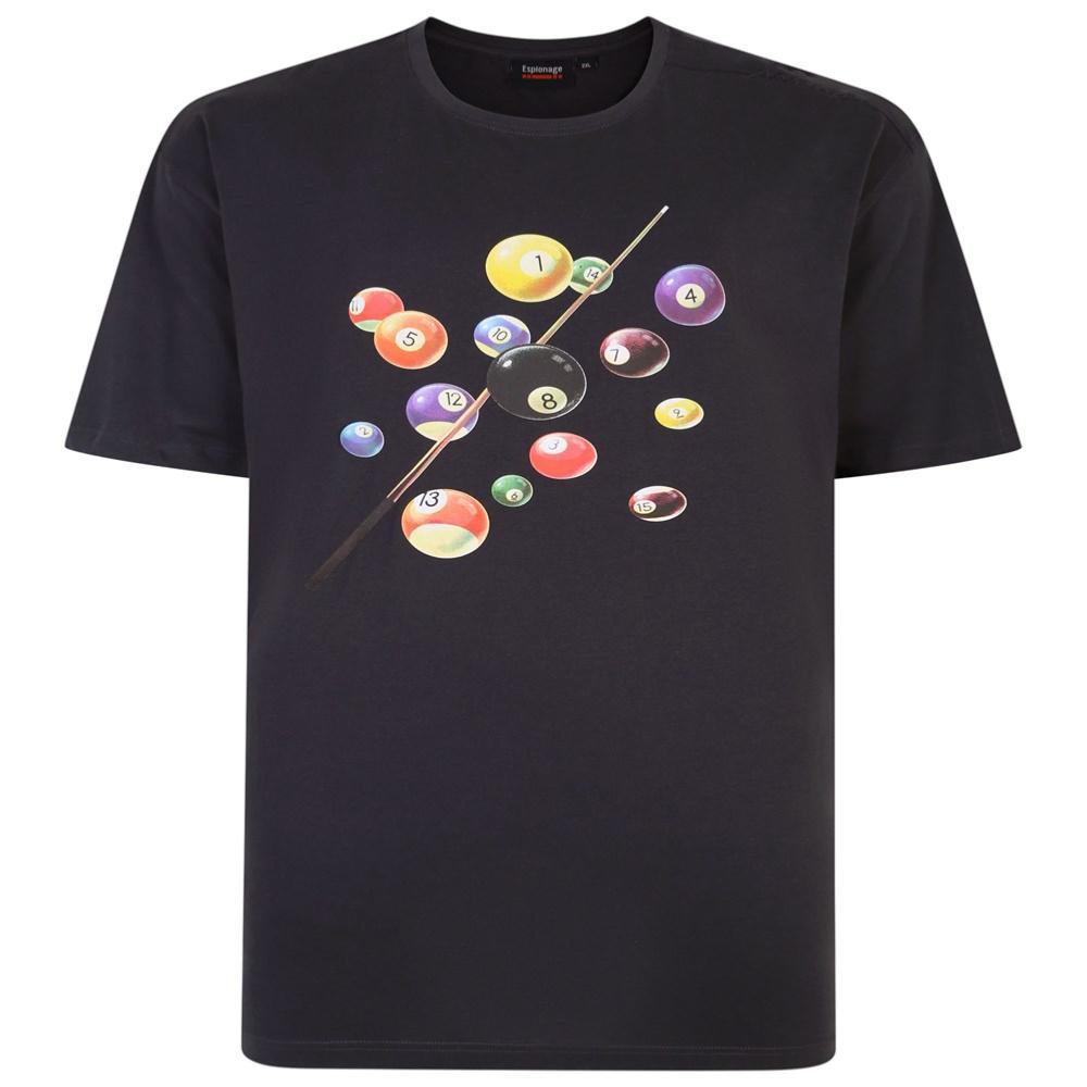 ESPIONAGE BILLIARD PRINT SIGNATURE TEE CHARCOAL