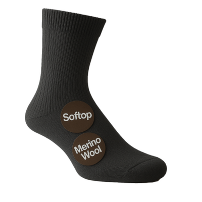 HJ HALL Extra Large Original Soft Top Wool Sock Grey HJ90