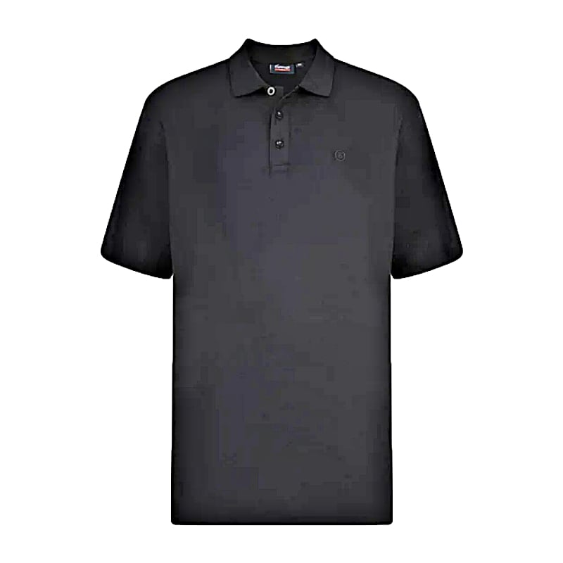 ESPIONAGE Natural Cotton Plain Pique Polo Shirt Black PO74