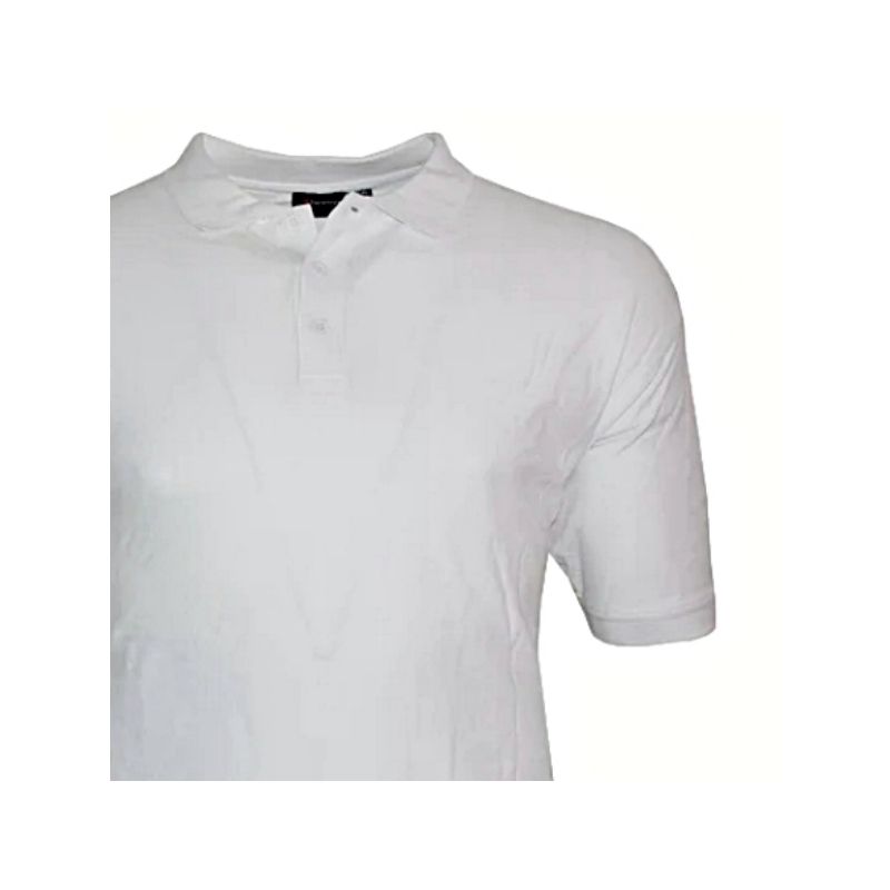 ESPIONAGE NATURAL COTTON PIQUE POLO SHIRT WHITE A BEST SELLING RANGE
