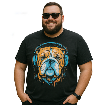 KAM Dog Headphones Print Tee