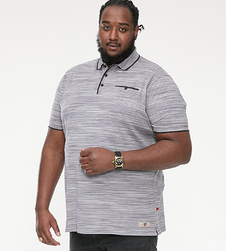 D555 VALOUR PIQUE RENO POLO WITH RIBBED COLLAR AND CUFFS GREY
