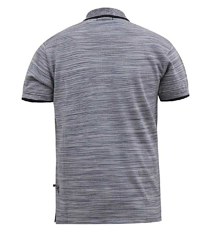 D555 VALOUR PIQUE RENO POLO WITH RIBBED COLLAR AND CUFFS GREY