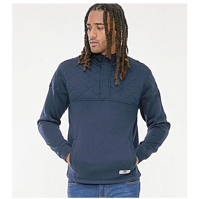 D555 SWANN BIG MENS QUARTER NECK SWEATSHIRT NAVY