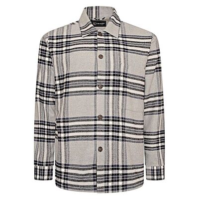 KAM BRUSHED COTTON CHECKED OVER SHIRT