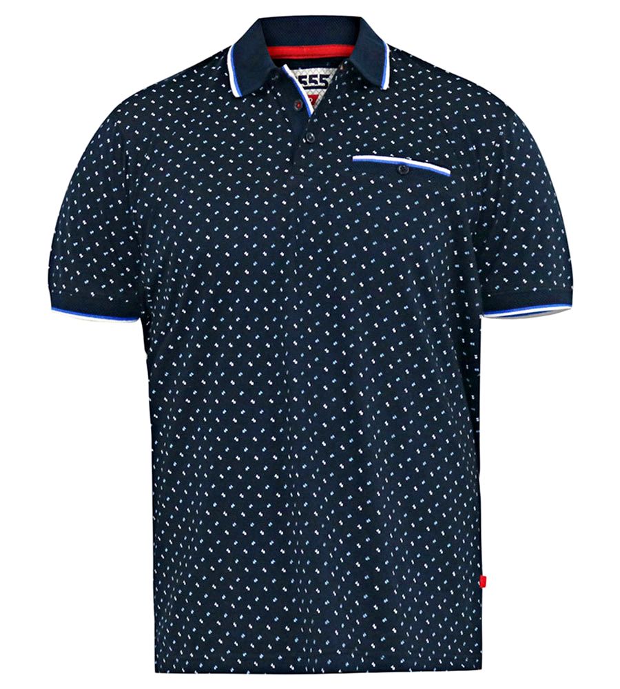 D555 Mens Oakley Big Jersey Polo with all Over Print Navy