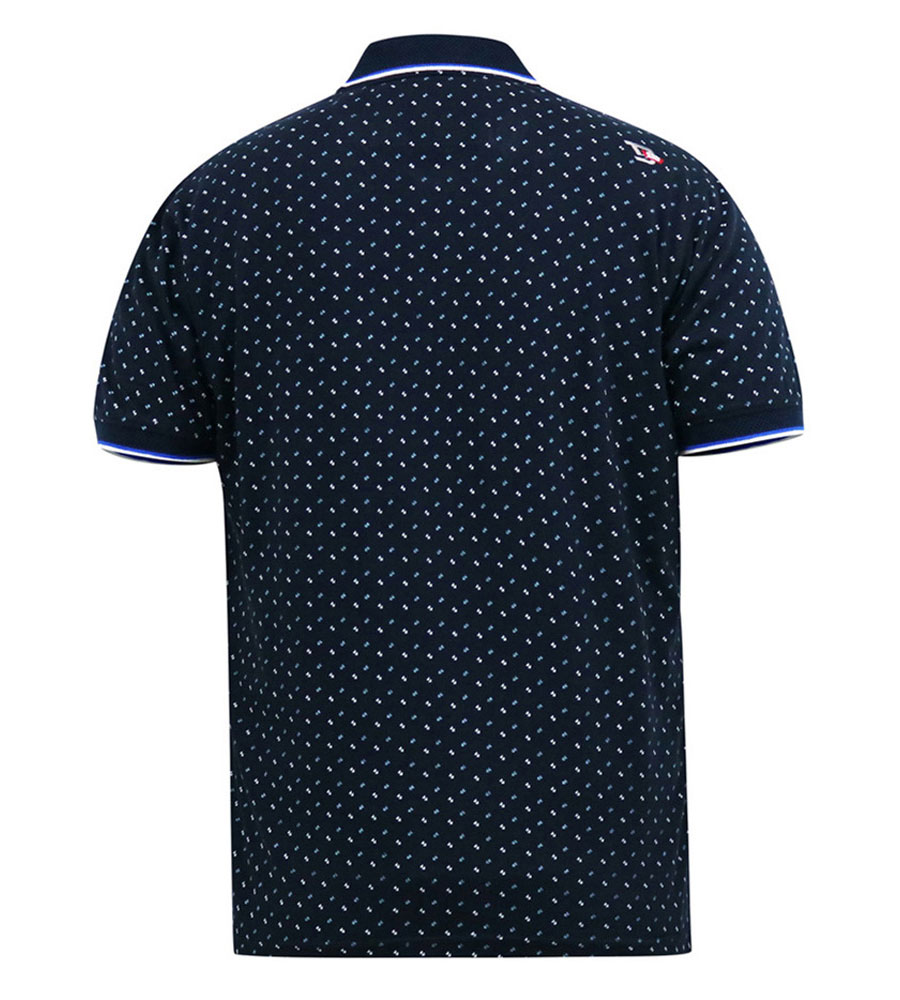 D555 Mens Oakley Big Jersey Polo with all Over Print Navy
