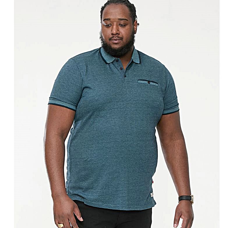 D555 TROY Textured Polo Shirt BLUE 611605