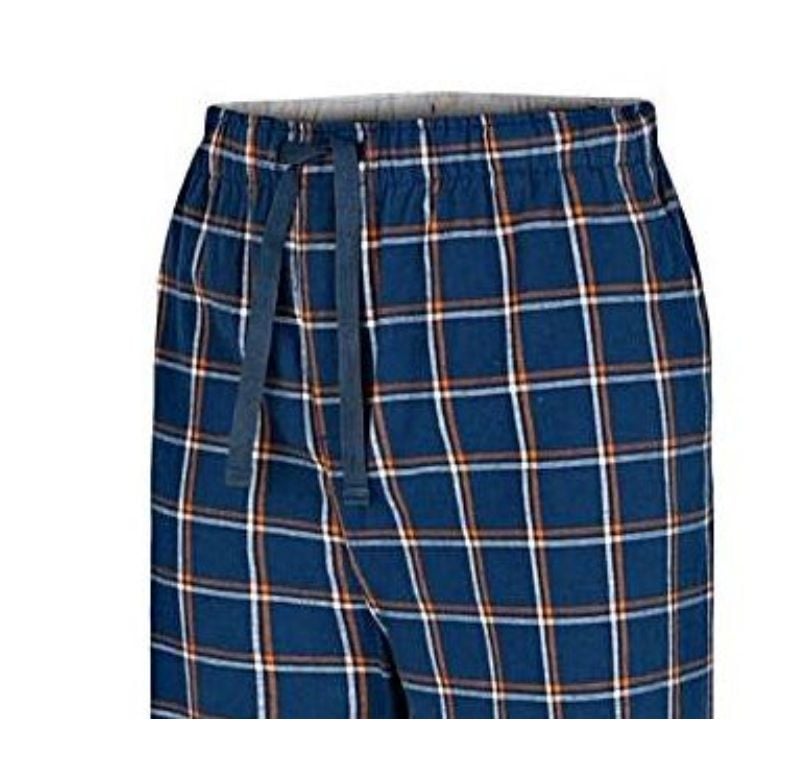 ESPIONAGE Big Mens Brushed Cotton Loungewear Trousers Blue Check