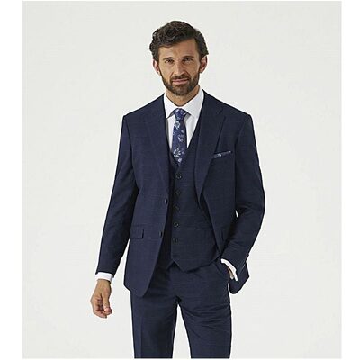HEWES - SKOPES NAVY SELF CHECK SUIT JACKET