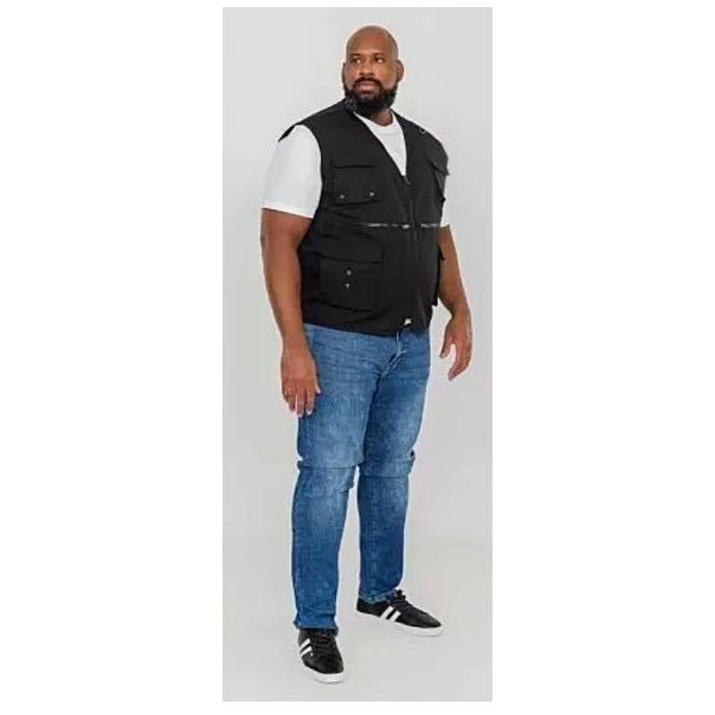 D555 ACCORD BIG MENS MULTI POCKET GILET BLACK
