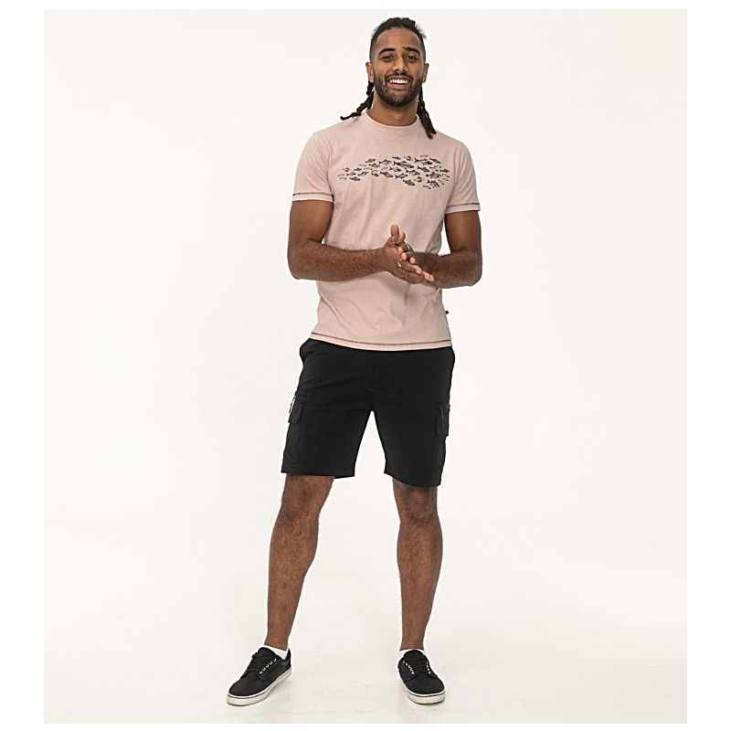 D555 Big Mans Bournemouth Shoal of Fish Tee Dusty Pink