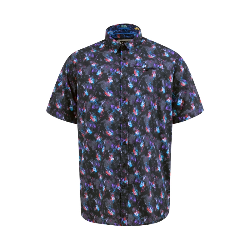 D555 Farnborough Guitar Print Short Sleeve Shirt