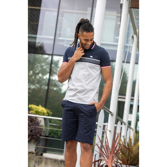 D555 Tipton Men's Stripe Jacquard Polo Shirt