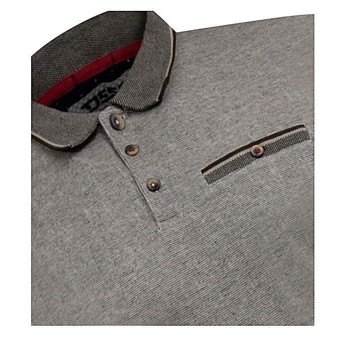 D555 Holyhead Mens Textured Polo with Jacquard Collar