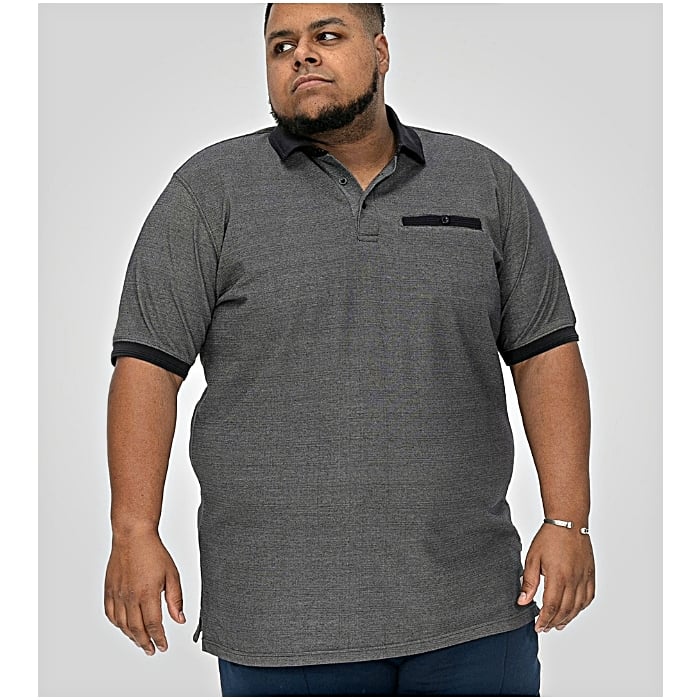 D555 Newcastle Mens Pique Polo with Contrast Collar