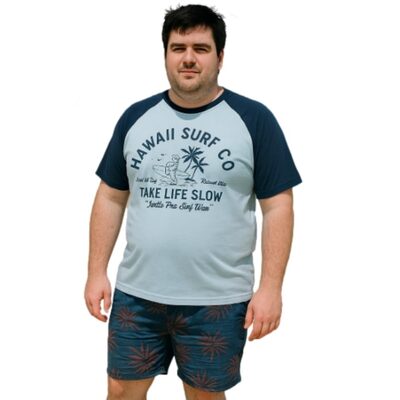 KAM Hawaii Surf Turtle Tee Blue KBS5772