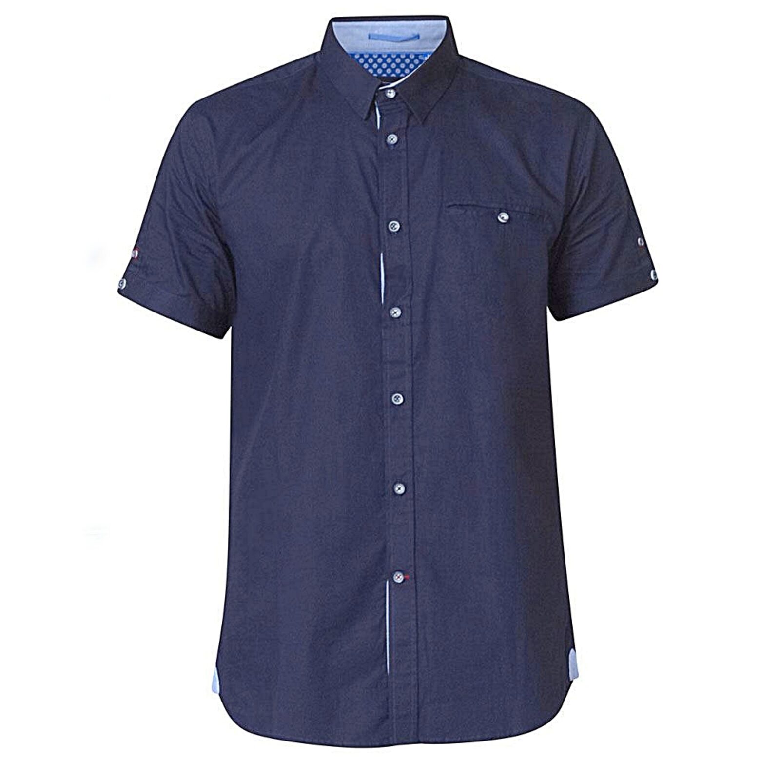 D555 Tim Short Sleeve Cotton Shirt Dark Navy