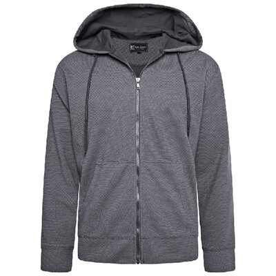 KAM Textured Interlock Hoody Charcoal KBS7078