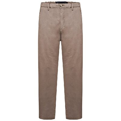 Kam Big Mans Cotton Stretch Elasticated Rugby Trousers Stone KBS241