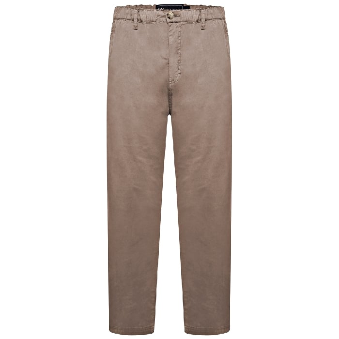 Kam Big Mans Cotton Stretch Elasticated Rugby Trousers Stone KBS241