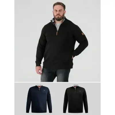D555 RUSSEL Big Men's 1/4 Zip Fleece Sweatshirt 621806